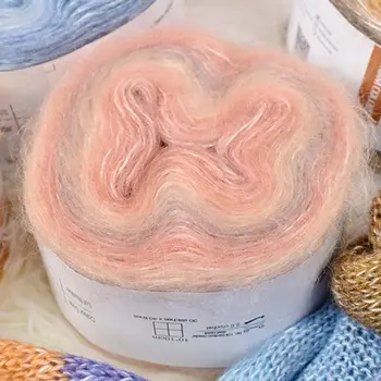 250 m Frühling/Sommer gehäkeltes Regenbogen-Mohair-Garn, weicher Rock, Spitze, häkeln, handgewebtes weiches