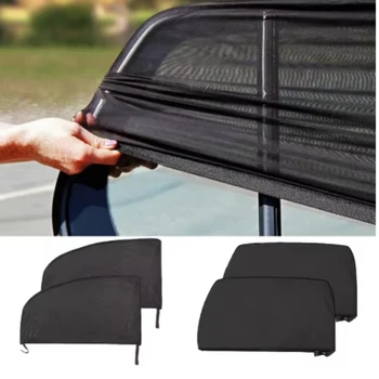 Auto Fenster Sonnenschutz Mesh UV Schutz Atmungsaktive Sonnenschutz Vorhang Verhindern Moskito Auto (4 Stück)