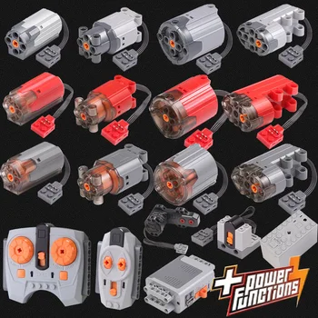 Elektrische Motor Set die Auto Fernbedienung Batterie Box Schalter mit Led-Licht Power Funktion MOC Bausteine