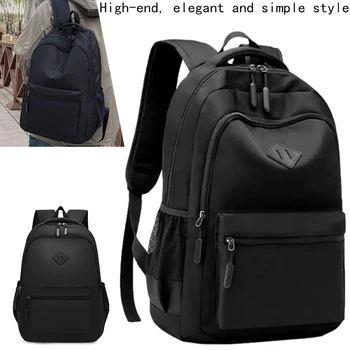 Trendiger schwarzer Rucksack, lässige Schultasche für den täglichen Pendelverkehr, Outdoor-Reisen
