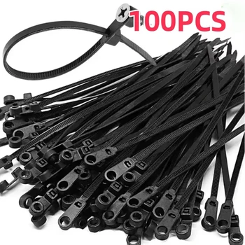 Nylon-Kabelbinder mit Schraubenloch, vielseitig einsetzbar, verstellbar, selbstsichernd (100 Stück)