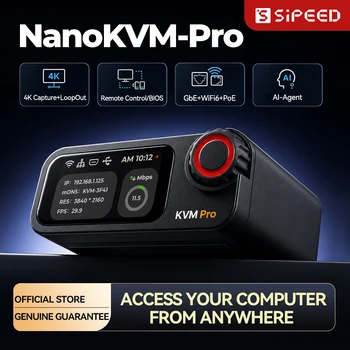 Sipeed NanoKVM-Pro PiKVM 4K IP-KVM GbE WiFi6 PoE Fernbedienung HomeLab Server NAS AI Agent HDMI LED-Streifen