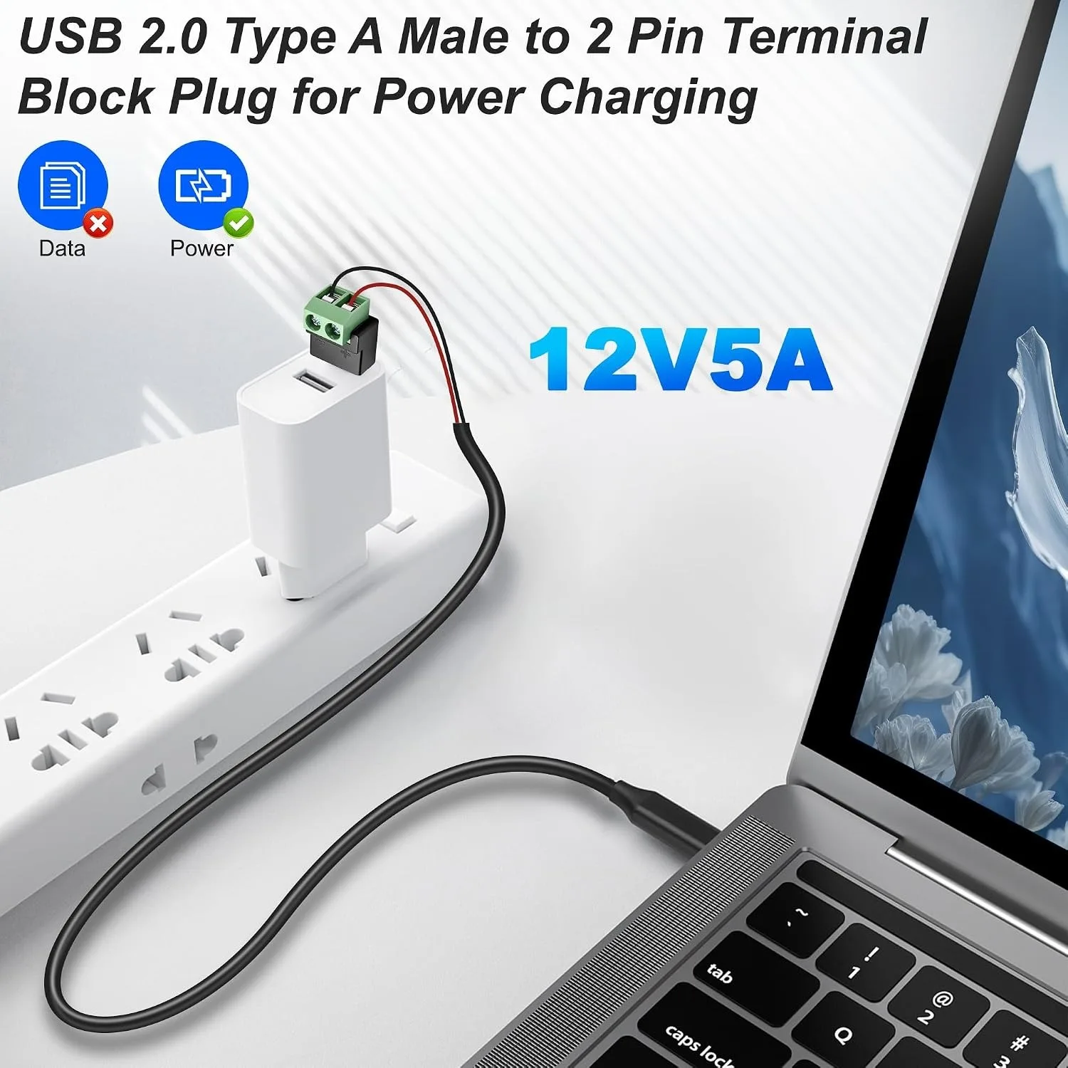 USB Typ A Stecker auf 2-polige Schraubklemmen, lötfreie – Bild 4