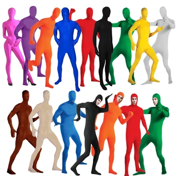 24. Zentai Unsichtbarer Overall, Cosplay-Kostüm, Bodys, Halloween, Karneval, hautenger Anzug, Spandex