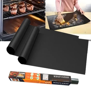 BBQ-Grillmatte, antihaftbeschichtet, wiederverwendbar, hitzebeständig, extra dicke Unterlage, Ofeneinlagen