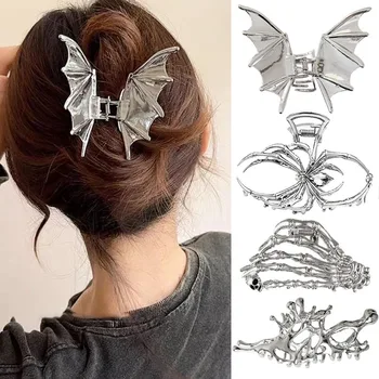 Halloween Schwarze Spinne Haar Klaue Clips Gothic Metall Haar Clips Starken Halt Shark Klemmen Punk Charme