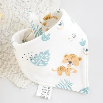 Baby-Lätzchen aus Baumwolle mit niedlichem Tiermuster, als Sabbertuch oder Bandana-Lätzchen, für Neugeborene