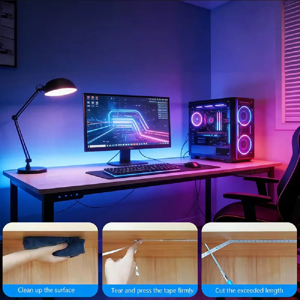 2835 LED-Streifen RGB-Lichterkette Selbstklebend Zuschneidbar – Bild 3