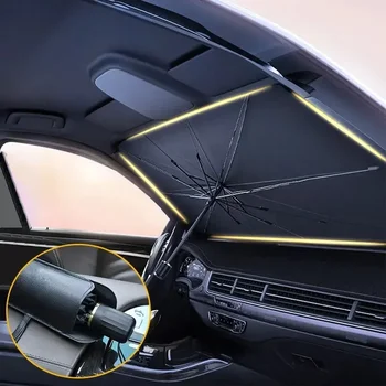 Auto Sonnenschirm Regenschirm Windschutzscheibe Klappbarer Sonnenschirm vorne Regenschirm Typ Sonnenschutz