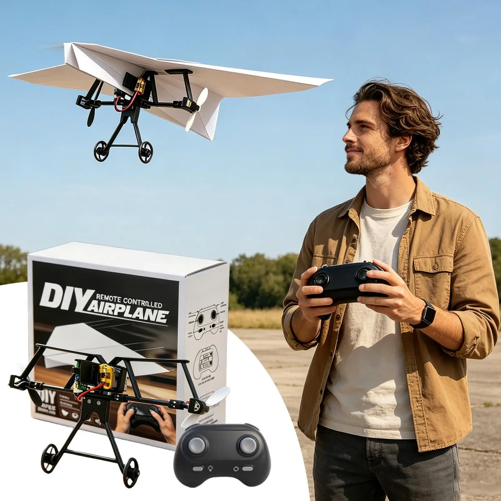 DIY RC Papierflugzeug-Bausatz Garten-Flugzeugspielzeug