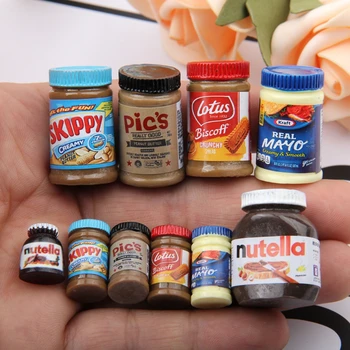 Puppenhaus Miniatur Essen Spielen Supermarkt Simulation Mini Erdnussbutter Schokolade Sauce Größe Kombination