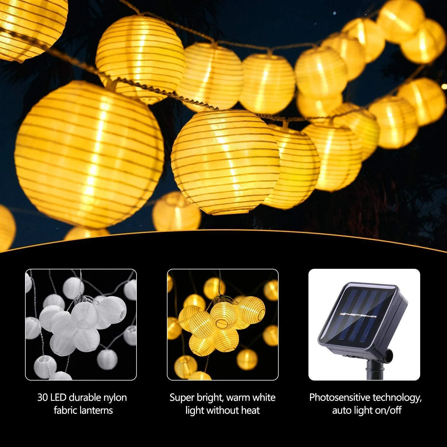 Solarlaterne-Lichterkette, wasserdicht, für den Außenbereich – Bild 2