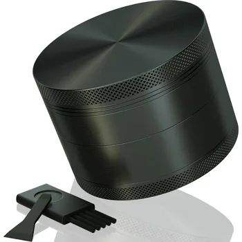 4-lagige Aluminium-Kräutergewürzmühle, 40 mm Metallmühle mit Schaber, tragbare Lebensmittelmühle