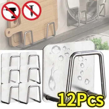 Küche Schwämme Halter Edelstahl Waschbecken Regal Klebstoff Halter Ablauf Trocknen Rack Wand Haken Zubehör