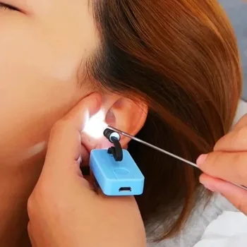 Ohrreinigungsset mit Ohrstöpsel, Daumenstöpsel, Ohrreiniger, wiederaufladbarer LED-Taschenlampe