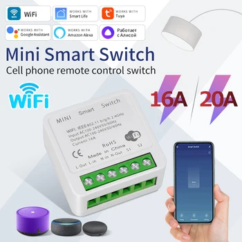 16A 20A Tuya WiFi Smart Switch 2-Wege-Steuerung Mini Smart Breaker Arbeit mit Smart Life Alexa Google Home