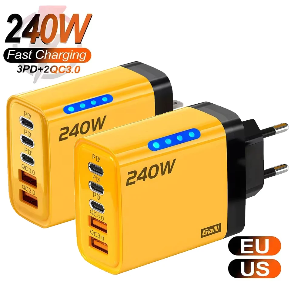 5 Ports USB C PD Ladegerät Quick Charge 3.0 Typ C USB Telefon