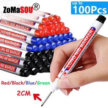 2 cm wasserdichte Marker mit langem Kopf, tiefes Loch, Markierungsstift für Metall, Schreiner