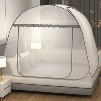 Einfache Jurte Moskitonetz Tragbare Camping Zelt Einzel Doppel Bett Baldachin Für Erwachsene Faltbare