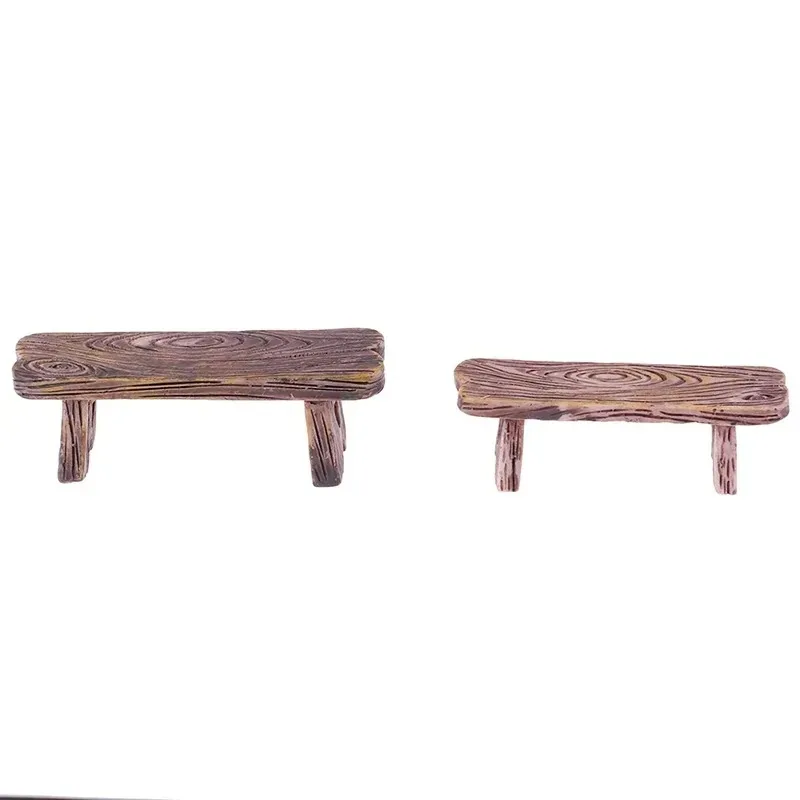 2 stücke Mini Holz Stuhl Hocker Fee Garten Miniaturen Dekor – Bild 4