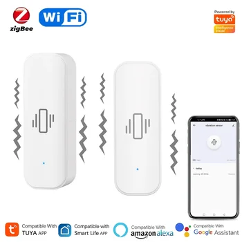 Tuya WiFi/Zigbee Smart Vibration Sensor Home Security Schutz Smartlife App Echtzeit Remote Monitor Alarm