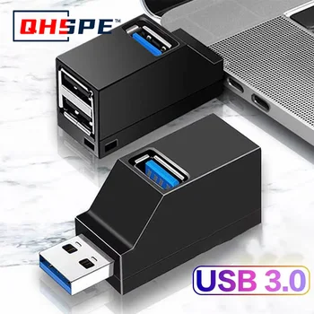 PC Laptop, USB 3.0 HUB Adapter Extender für USB 3.0 Kartenleser, Hi-Speed USB 2.0, Mini Splitter Box 1 bis 3
