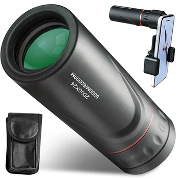 Monokular-Teleskop-Upgrade 2000 x 24 HD-Monokulare für Erwachsene mit Telefonadapter, Taschenmonoskop-Fernglas