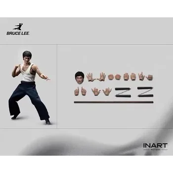 INART 1/12 Actionfigur Kampfkunstmeister 6 Zoll Sammlerfigur mit Nunchakus, Bo-Stab, zusätzlichem Kopf