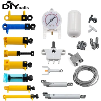 MOC Bricks Technische Teile Pneumatikpumpe Small V2 mit verstärktem Zylinderschlauch, Luftkraftsteine