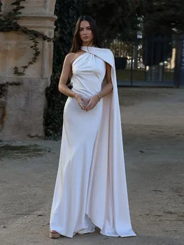 Damen-Streamer-Neckholder-langes Kleid, ärmellos, rückenfrei, mit Schnürung, Knopfleiste, knöchellang, Robe