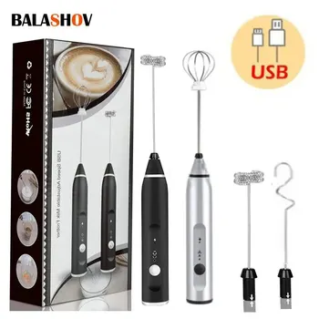 Tragbare elektrische Milchaufschäumer Handmixer USB Mini Kaffeemaschine Schneebesen Mixer Cappuccino Creme