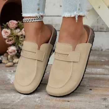 Damen-Clogs für Frauen, modische Kork-Wildleder-Mules, klassische Kork-Antirutsch-Slipper für draußen