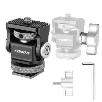 FOMITO Mini-Monitorhalterung für Kameramonitor, Kaltschuh, drehbar, neigbar, verstellbar, für LED-Licht