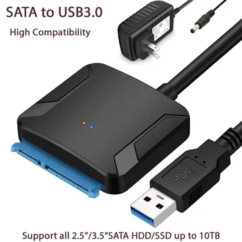 SATA zu USB 3.0 Kabel SATA III Festplatten-Adapter-Konverter für 2,5 Zoll 3,5 Zoll SSD HDD Festplatte mit 12