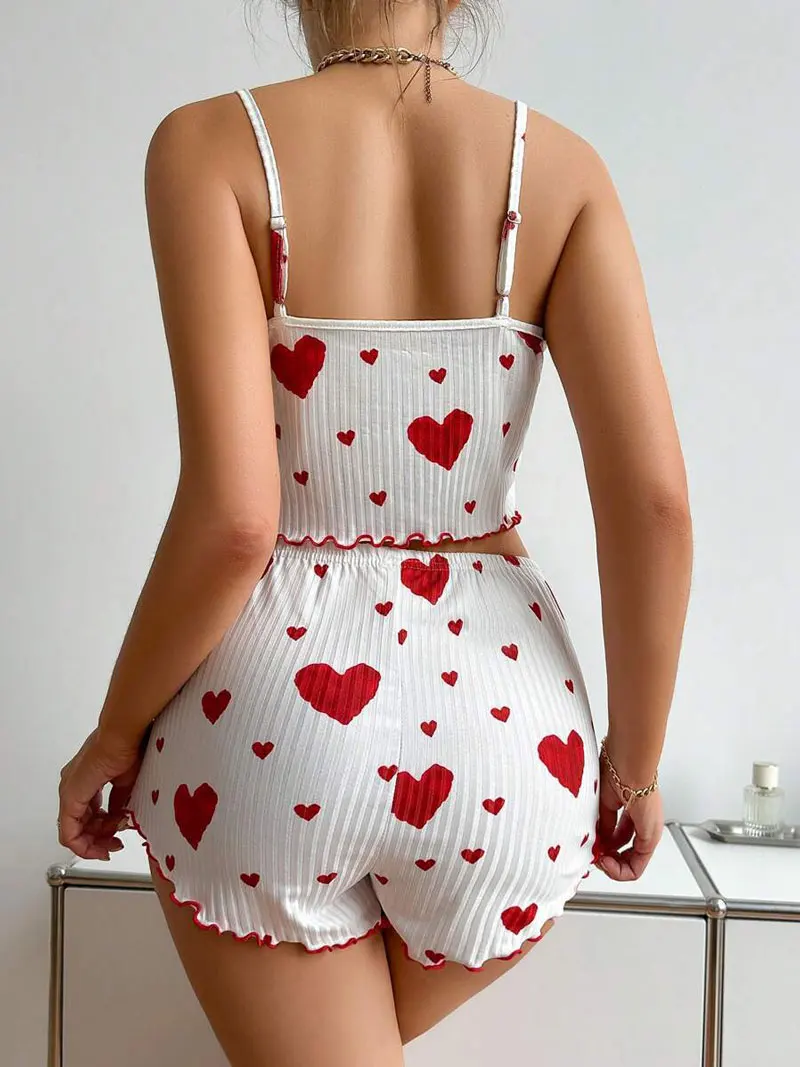 2-teiliges Set für Damen, Pyjama-Shorts, Anzug, Homewear – Bild 3