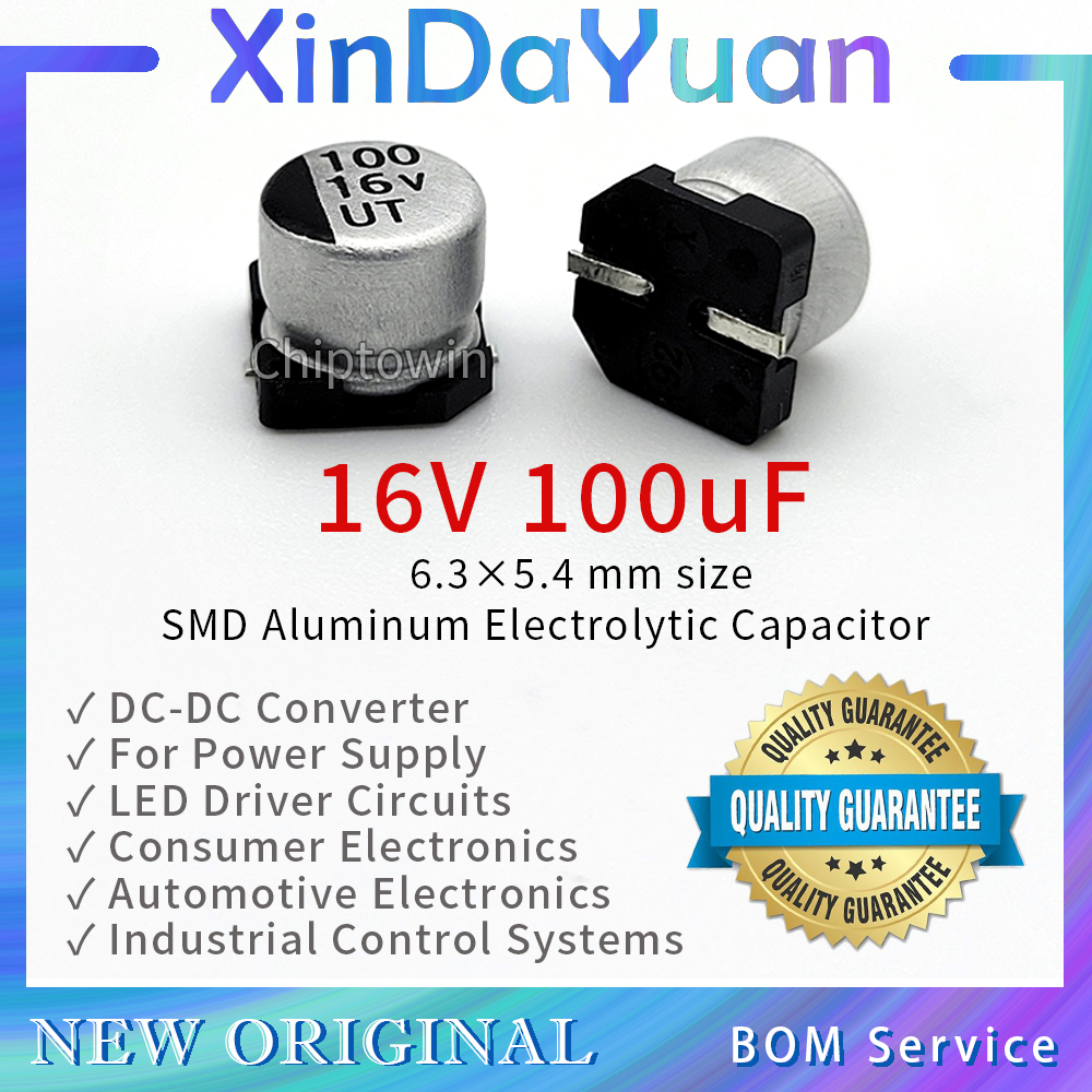 50 Stück 16 V 100 uF 6,3 x 5,4 mm