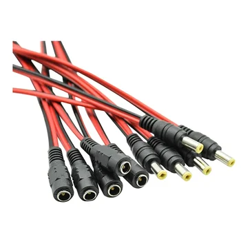 1 5 10 Stück männlich weiblich DC-Stromanschluss 5 V 12 V 5,5 x 2,1 mm Drahtkabel-Stecker-Adapter