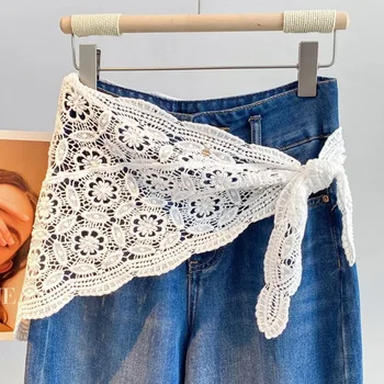 Trendiger Furzvorhang mit Spitzenbesatz, ausgehöhlter Slim-Fit-Minirock, hübscher Y2K-Hüftvorhang für den