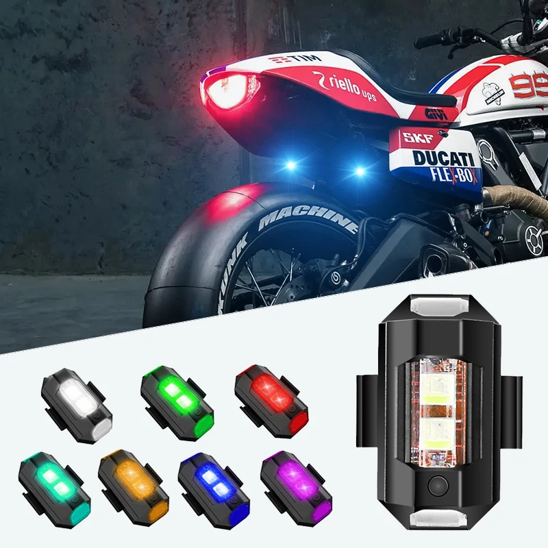 Motorrad Licht Drone Strobe Licht 7 Farbe Mini USB LED – Bild 3