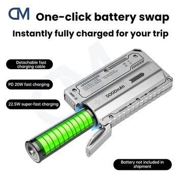 21700 Powerbank-Gehäuse mit PD 20 W und integriertem Kabel, DIY