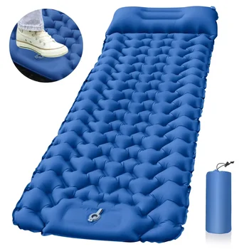Outdoor Isomatte Camping Aufblasbare Matratze mit Kissen Reise Matte Klappbett Ultraleicht Luft Kissen Wandern
