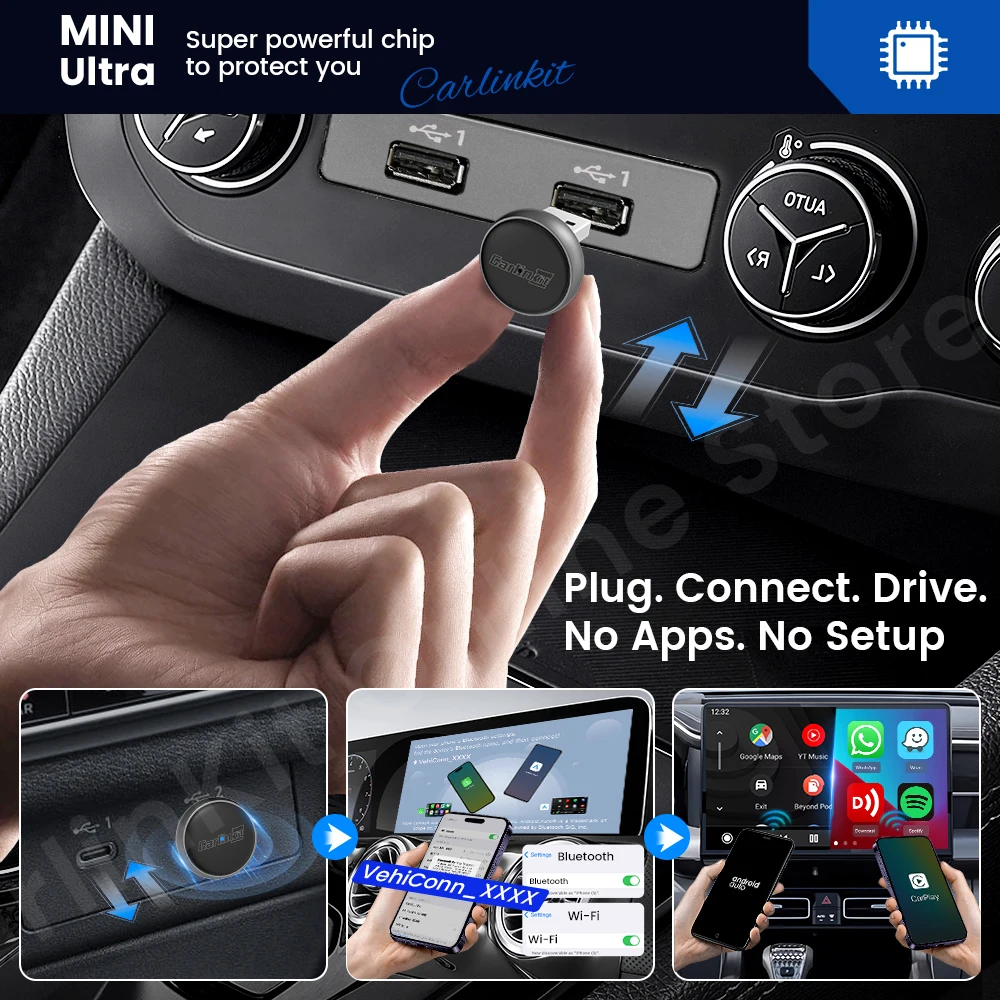 2025 CarlinKit Mini Ultra 3 CarPlay Android Auto Wireless – Bild 3