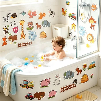 Baby-Spielzeug Tiere Badespielzeug für Kinder Weiche EVA-Badezimmer-Spielzeuge Tierische Lernspielzeuge