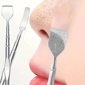 Doppelseitiger Mitesserentferner: Gesichtsporenreiniger, Peeling und Massagegerät für glatte Haut