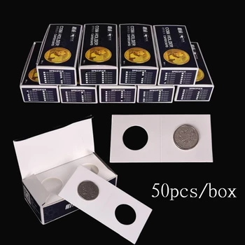 Münz-Büroklammer, 50 Stück/Box, Münzsammelalbum, 12 Spezifikationen, Flip-Münzenhalter, quadratisches