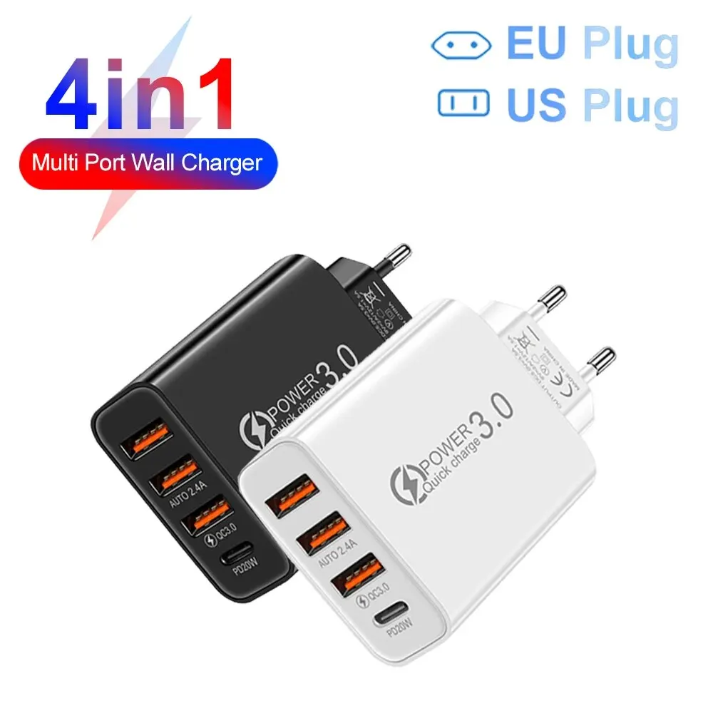 USB-Ladegerät 20 W mit mehreren Anschlüssen, PD