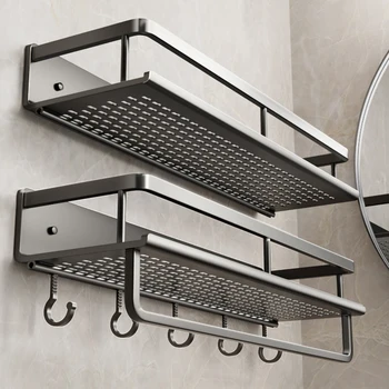 Badezimmerregal, Badezimmerregal, Toilettenraum, Aluminium-Hängeregal, Badezimmer-Organizer, zum Aufhängen