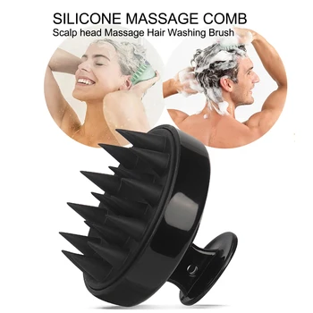Silikon Kopf Kopfhaut Massage Kamm Haar Waschen Pinsel Weiche Kopfhaut Massagegerät für Haar Wachstum Shampoo