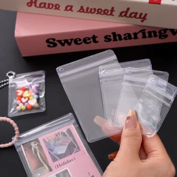 Transparente PVC-Schmuck-Aufbewahrungsbeutel in verschiedenen Größen, selbstklebende Beutel (20 Stück)