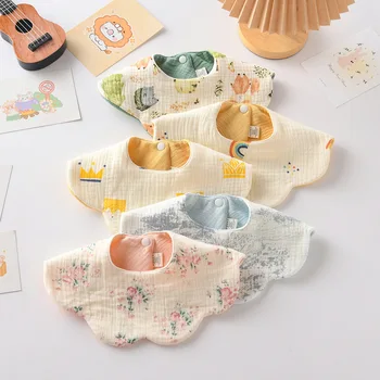 Zweiseitige Verwendbare Baby Fütterung Sabbern Lätzchen Kleinkinder Welle Spitze Speichel Handtuch Weiche